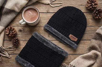 The Cozy Era Beanie & Neck Warmer Set - Ultra-Soft Fleece Lined
