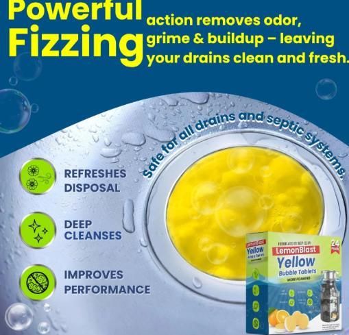 The Deep Refresh: Lemon-Foam Disposal & Drain Cleaners (24pc)